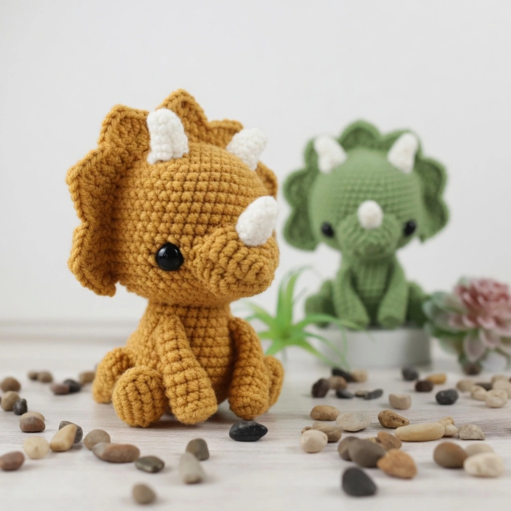 triceratops amigurumi pattern free, crochet triceratops pattern, free dinosaur crochet pattern, triceratops crochet toy, amigurumi dinosaur pattern