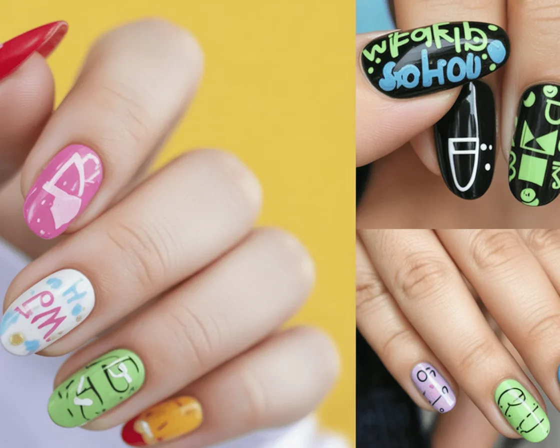 Collection of trendy school nails ideas for back-to-school season.
