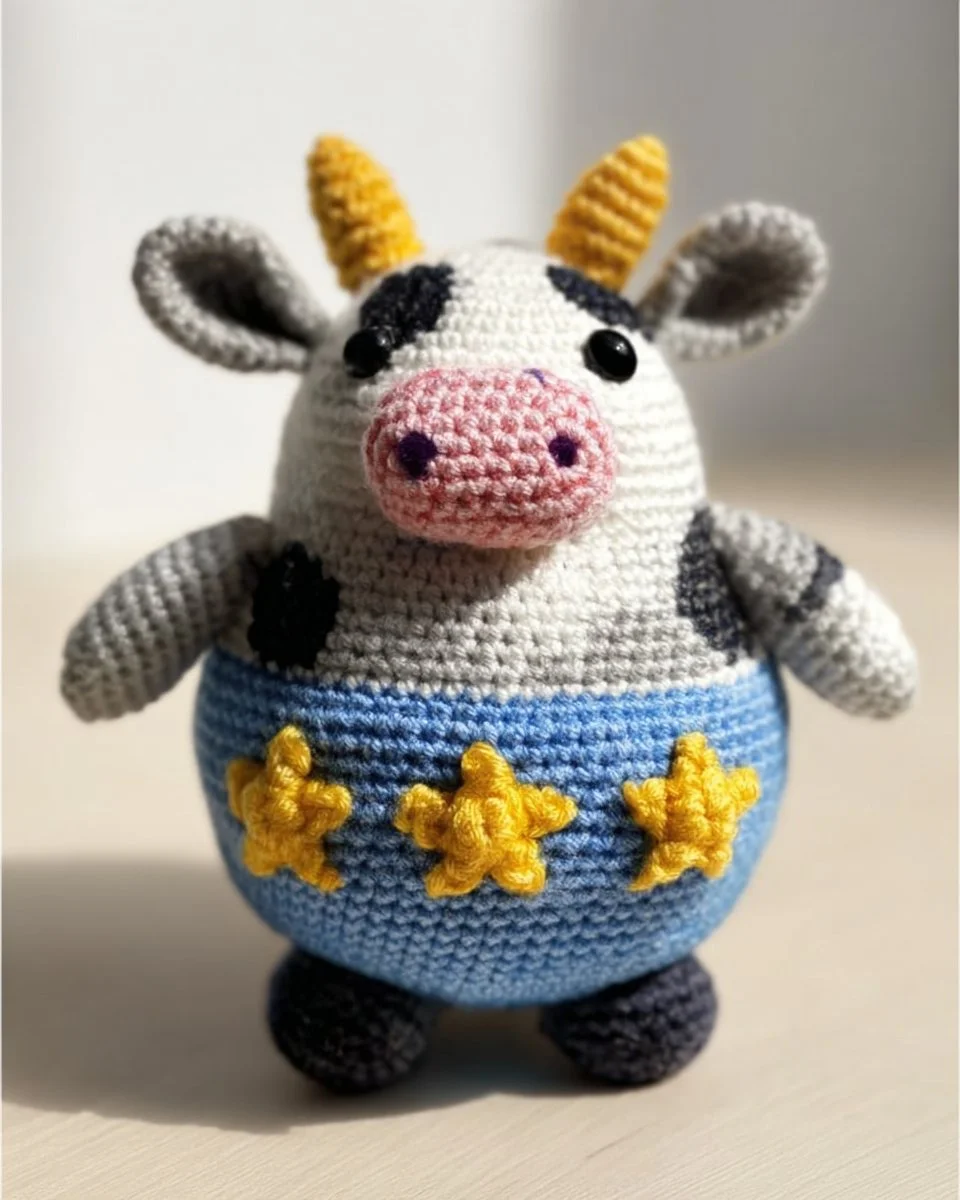 Cute UFO Cow crochet amigurumi pattern for crafting enthusiasts
