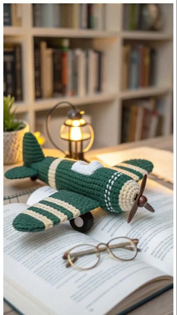 Vintage style amigurumi airplane crochet project inspiration