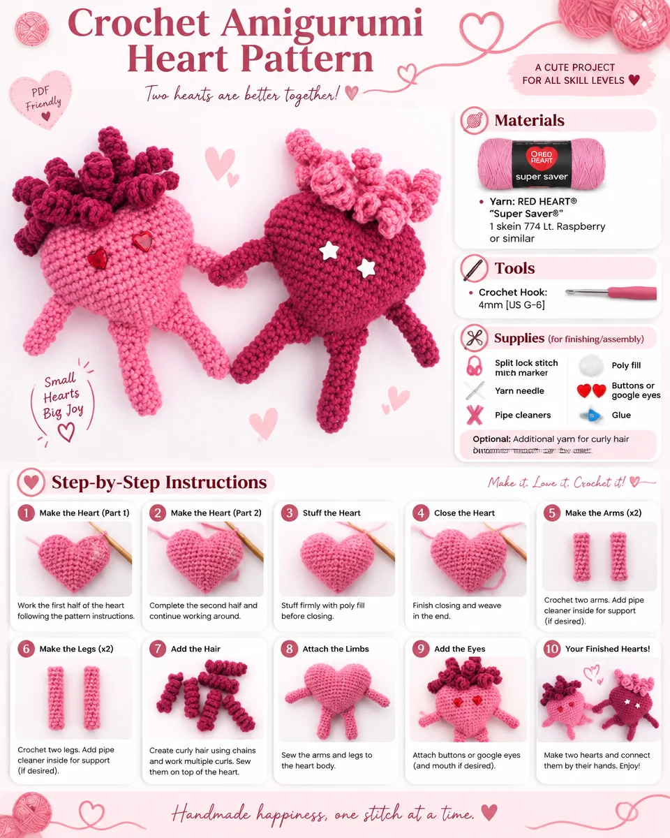 Amigurumi Crochet Heart Pattern