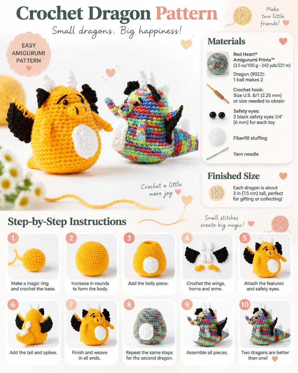 Amigurumi Dragon Crochet Pattern