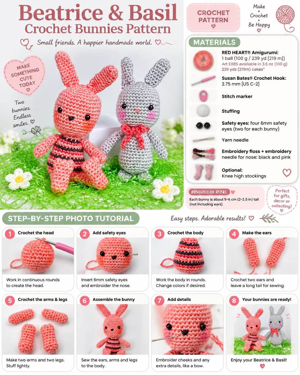 Beatrice & Basil Crochet Bunnies Pattern