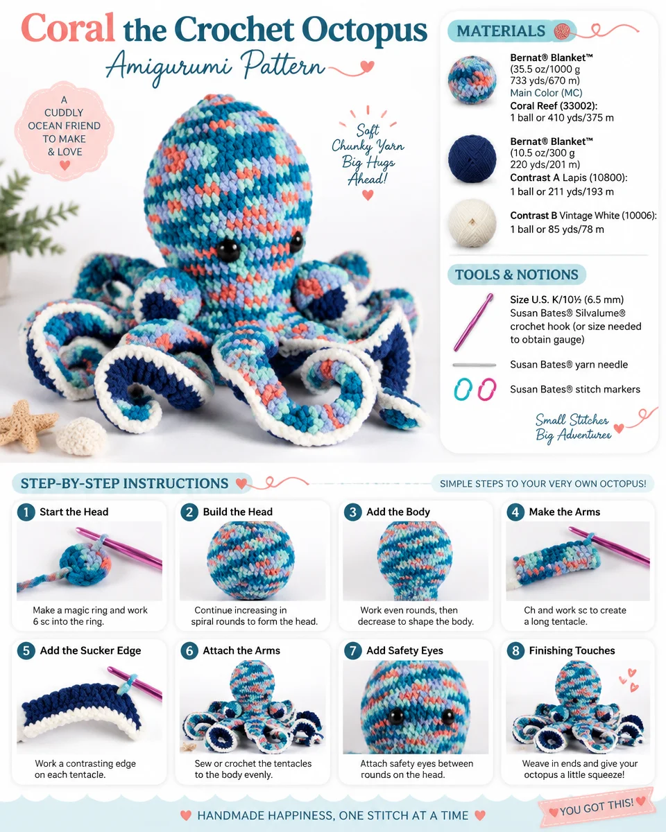 Coral the Crochet Octopus Amigurumi Pattern