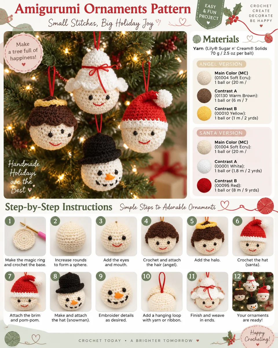 Crochet Amigurumi Ornaments: Pattern Guide
