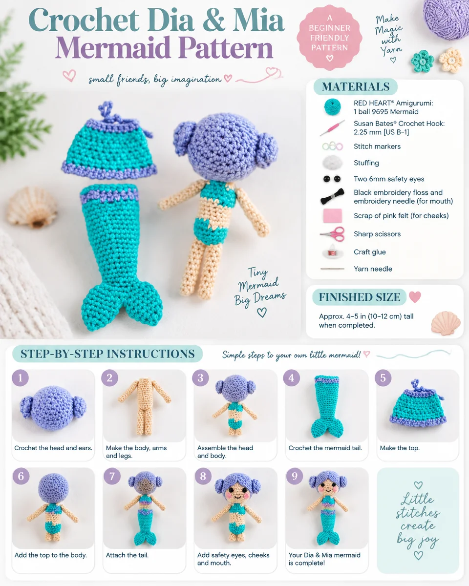 Dia & Mia Mermaid Crochet Pattern