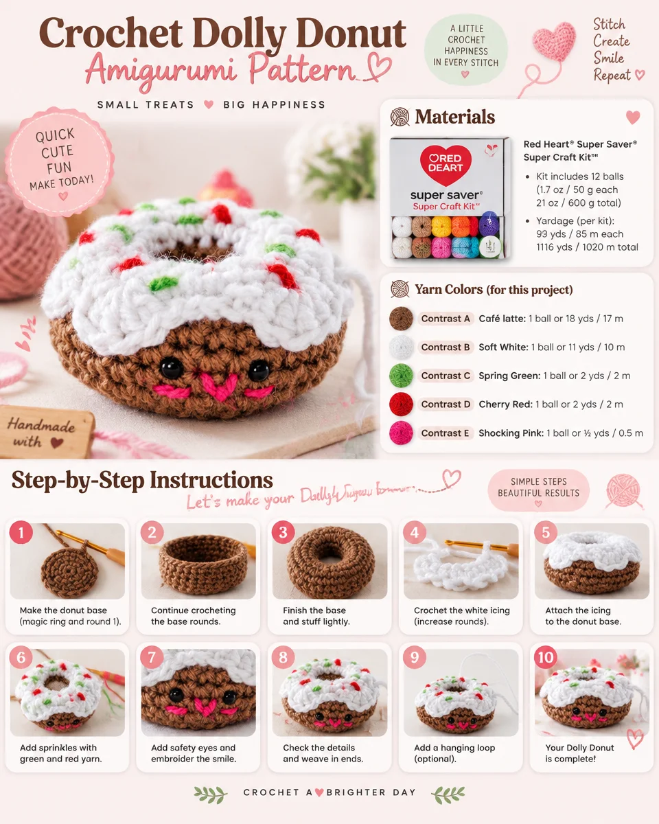Dolly Donut Crochet Amigurumi Pattern