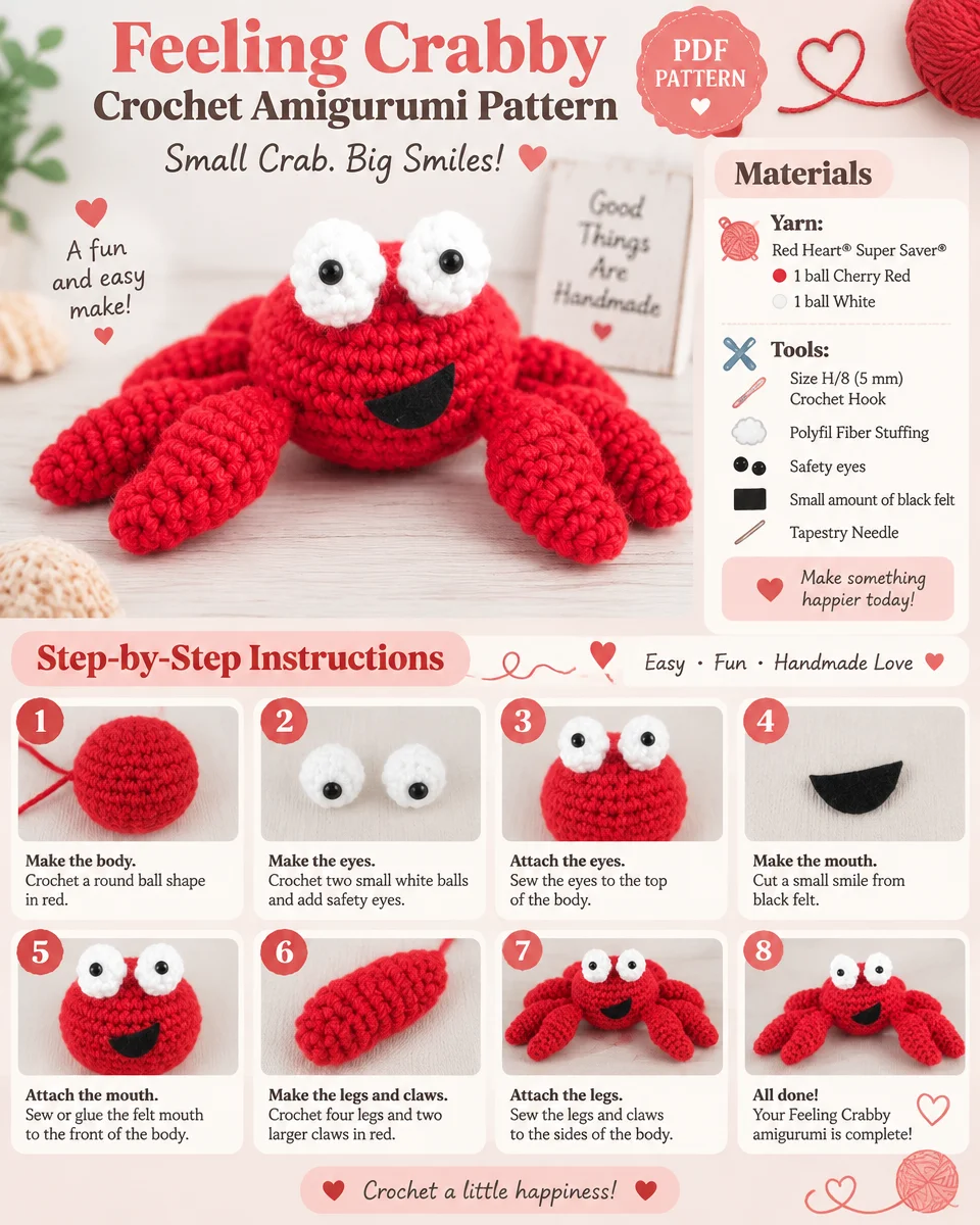 Feeling Crabby: A Crochet Amigurumi Pattern