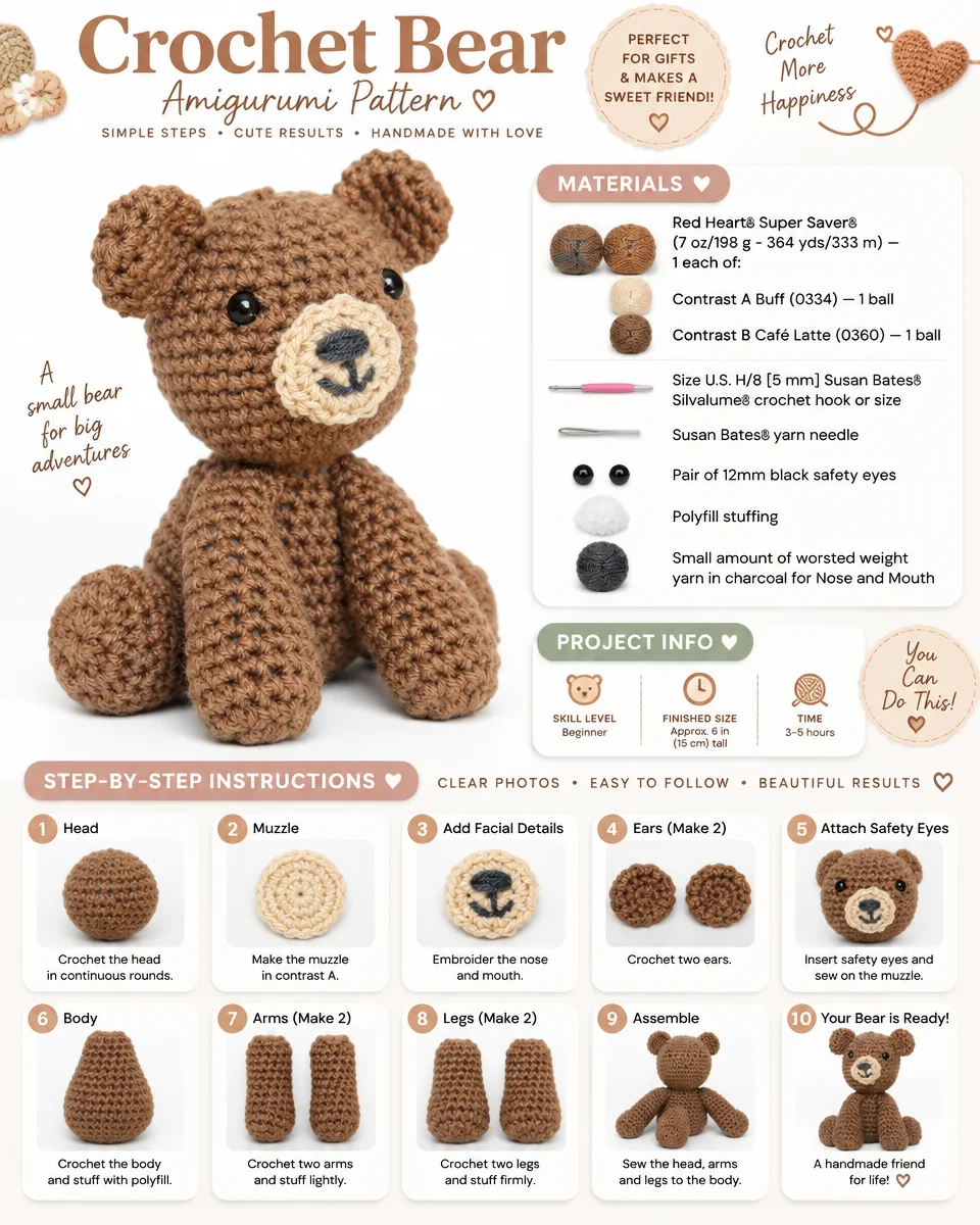 Huggable Crochet Bear Amigurumi Pattern