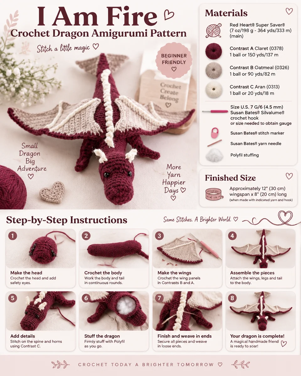 I Am Fire: Crochet Dragon Amigurumi Pattern