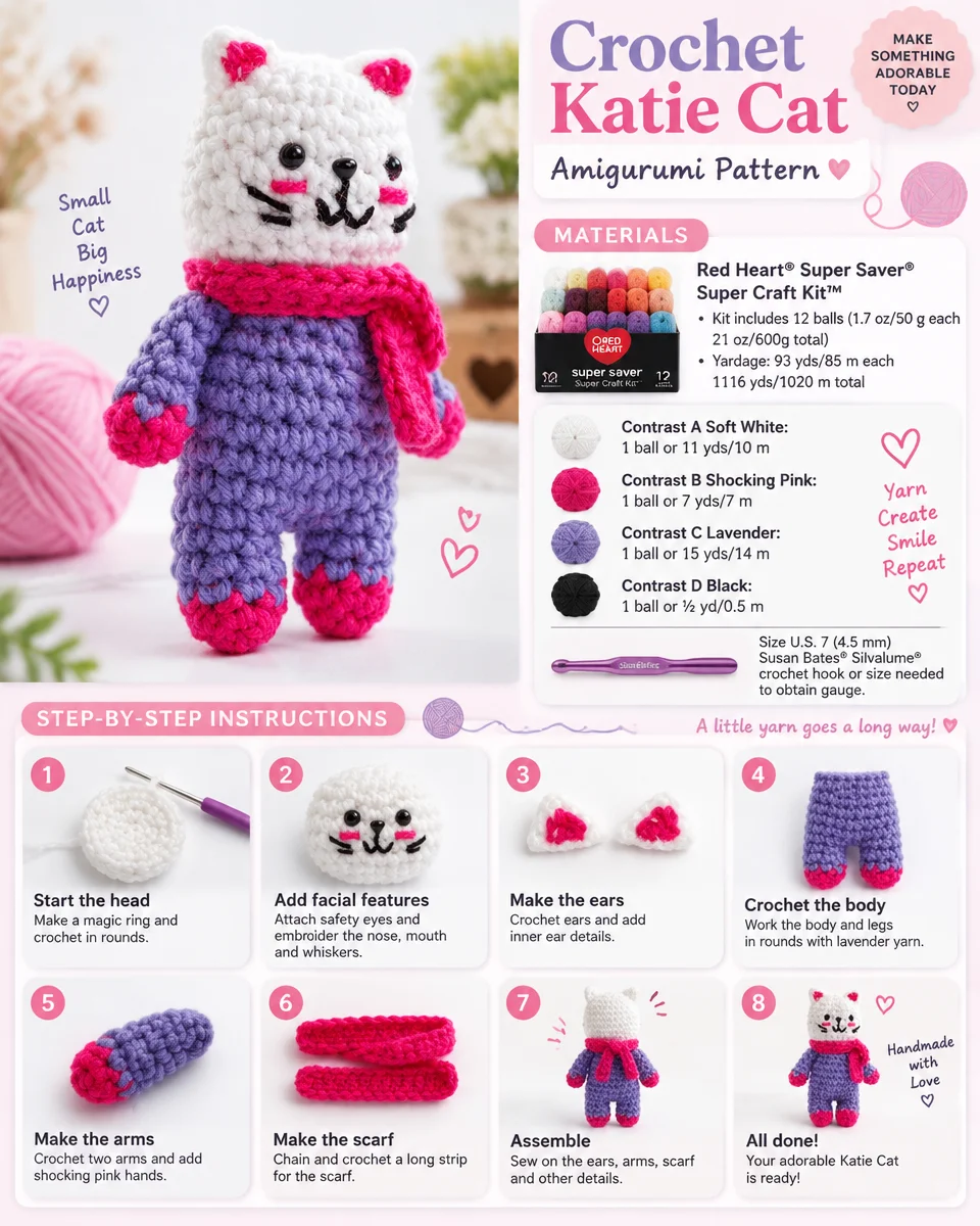 Katie the Crochet Cat Amigurumi Pattern