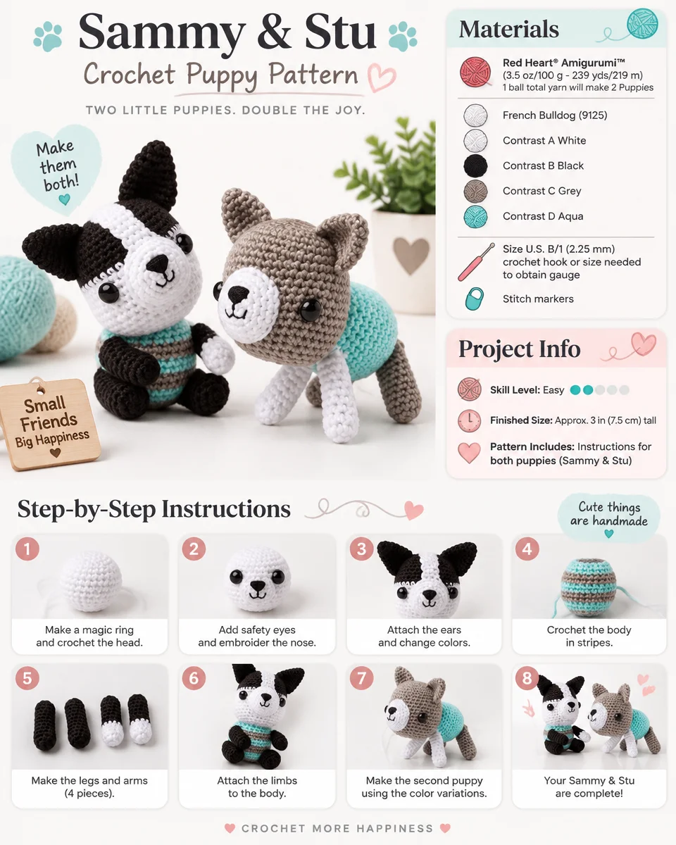 Sammy and Stu Crochet Puppy Pattern