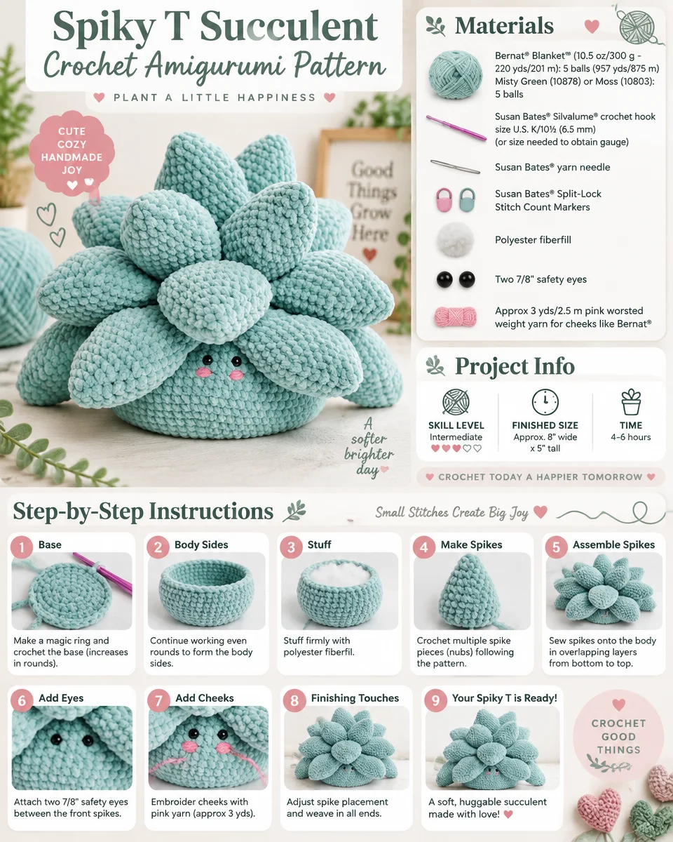 Spiky Succulent Crochet Amigurumi Pattern
