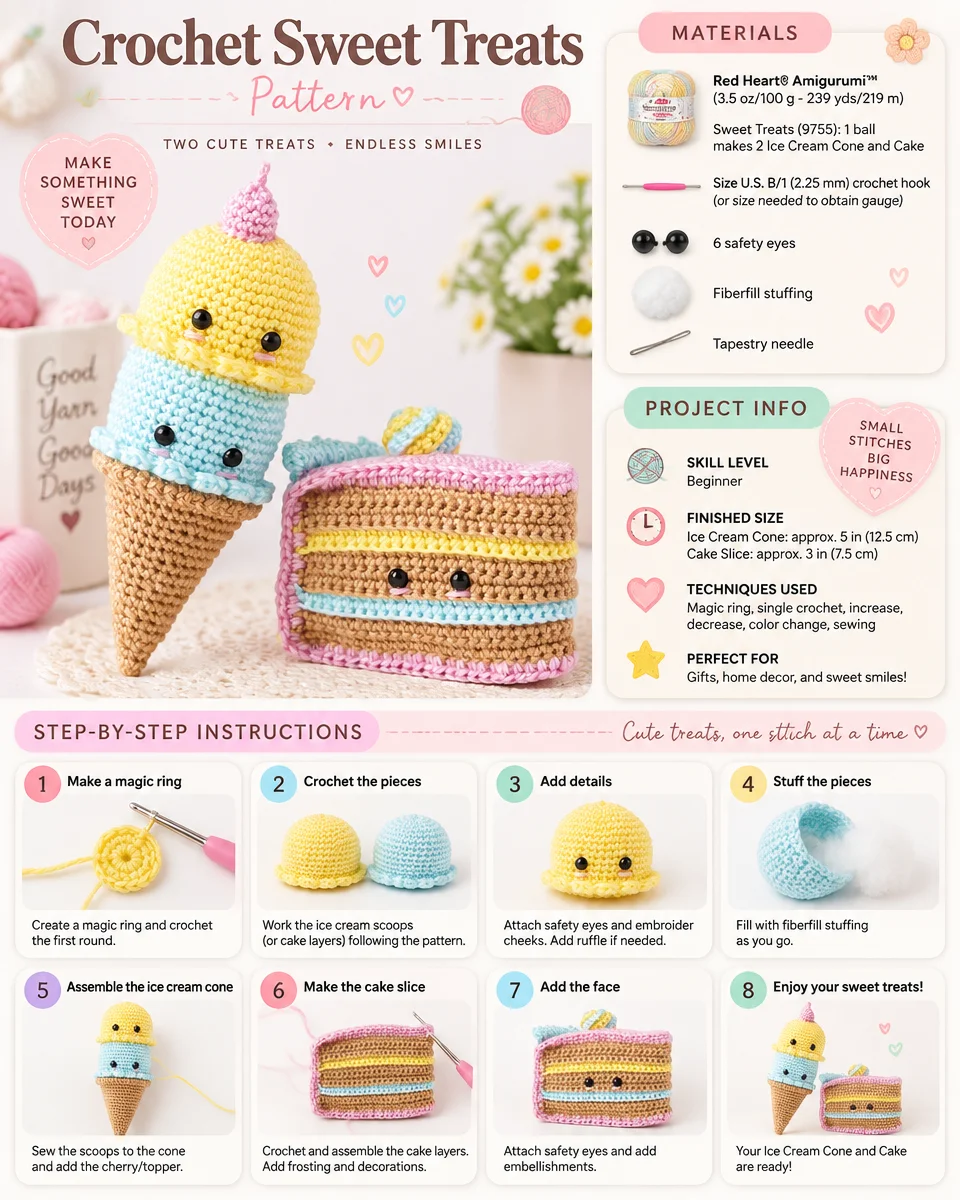 Sweet Treats Crochet Patterns: Adorable Amigurumi Desserts