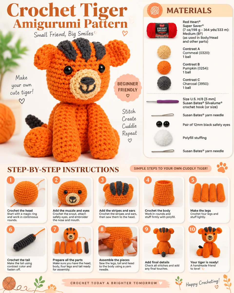Tiger Amigurumi Crochet Pattern